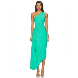 A.L.C. Delfina Pleated Asymmetric Maxi Dress